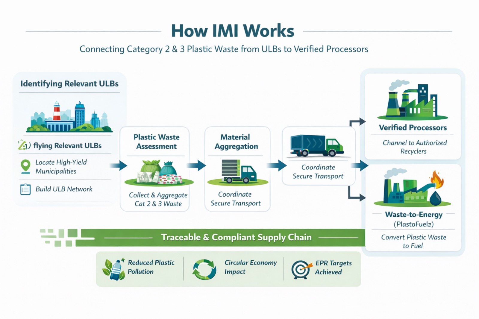How IMI Works — Connecting Category 2 & 3 Plastic Waste from ULBs to Verified Processors