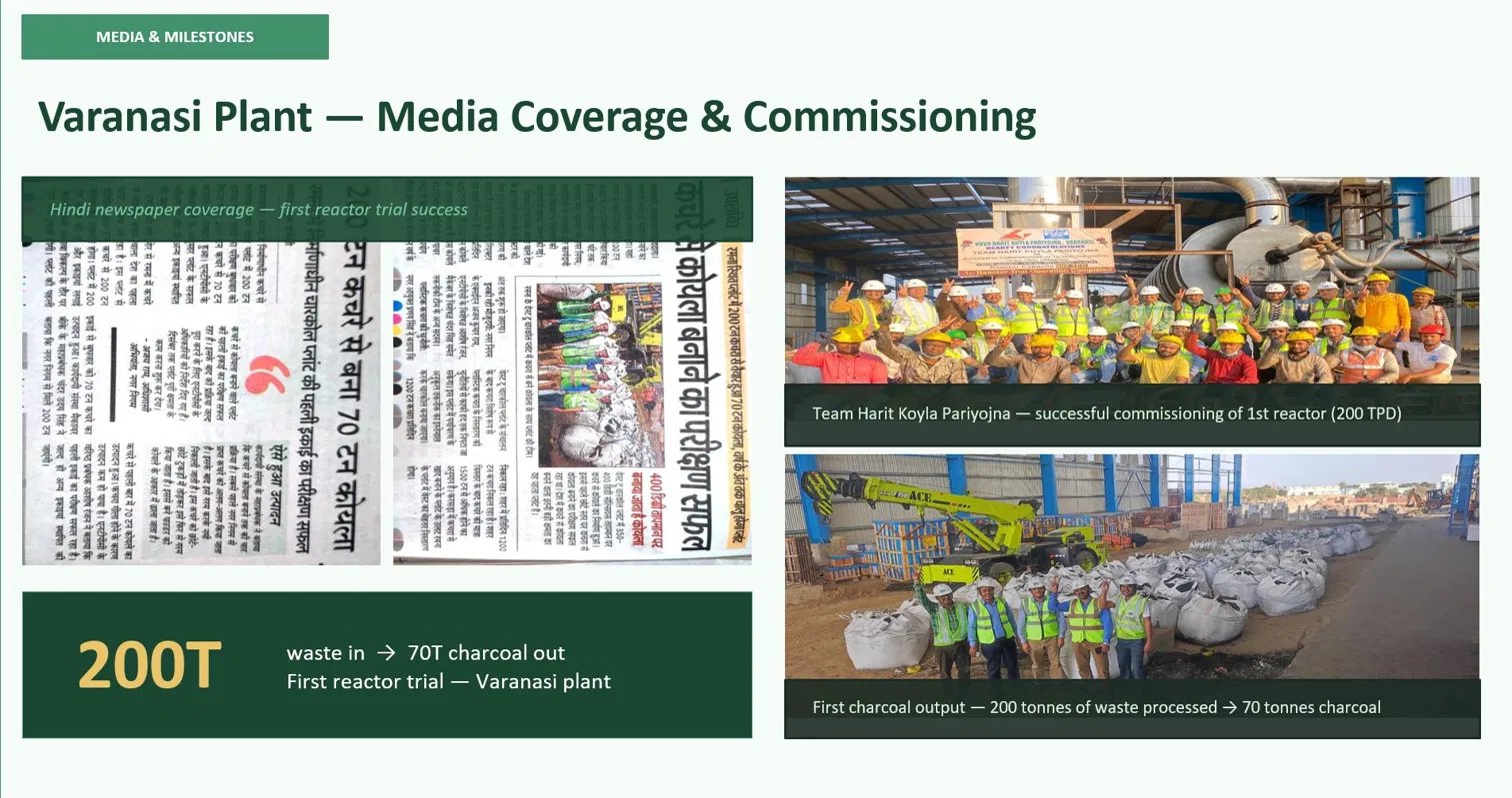 Varanasi Plant Media Coverage and Commissioning Milestones